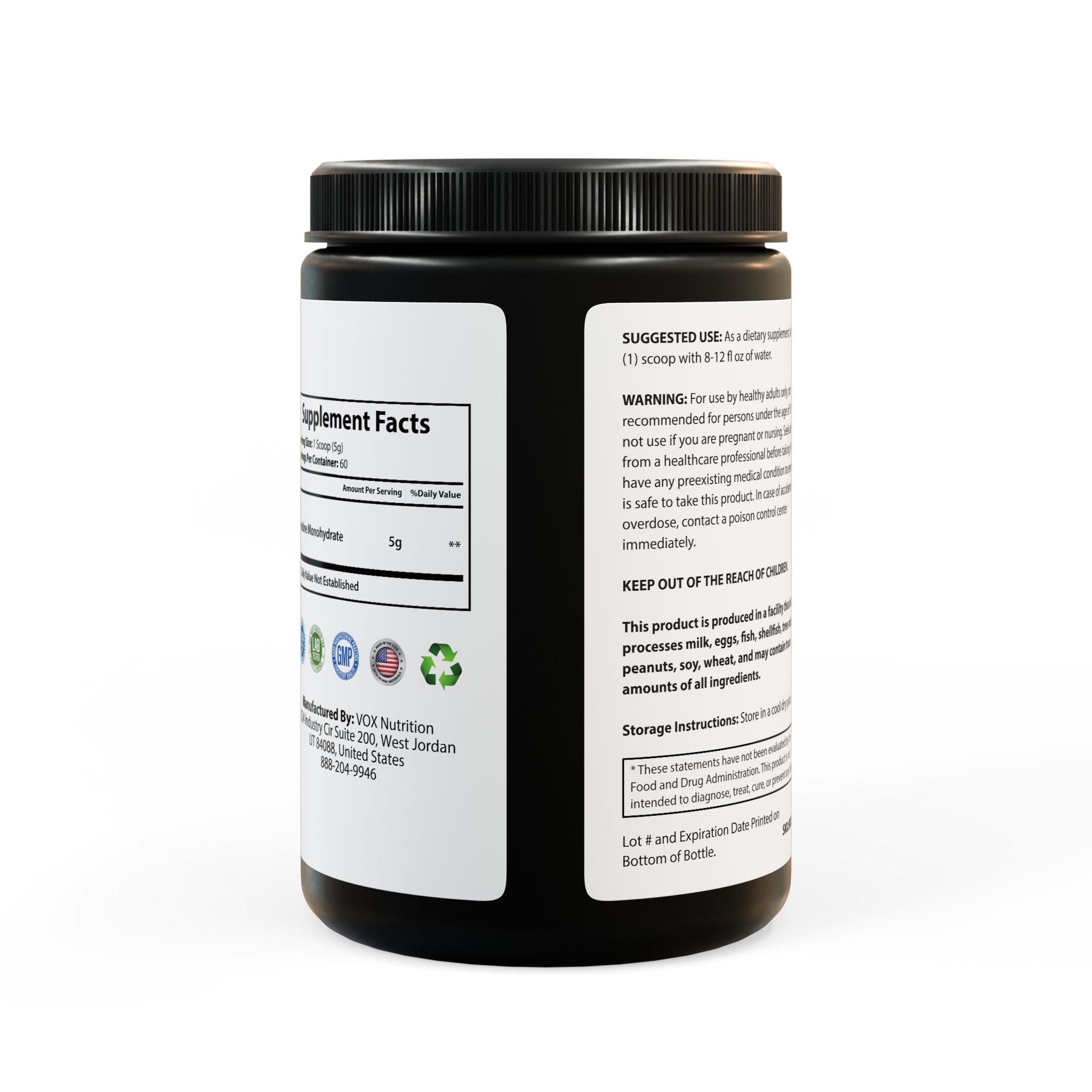 Creatine Monohydrate Supplement (300g, 10.58oz) - Earth Treasure Nutrition