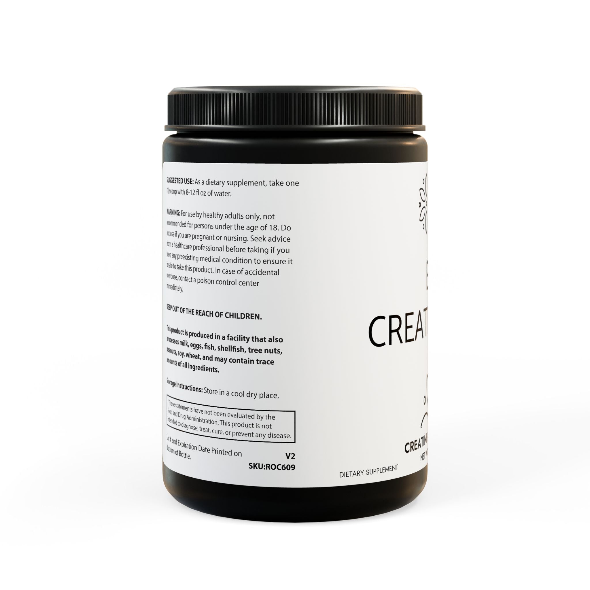 Creatine Monohydrate Supplement (300g, 10.58oz) - Earth Treasure Nutrition