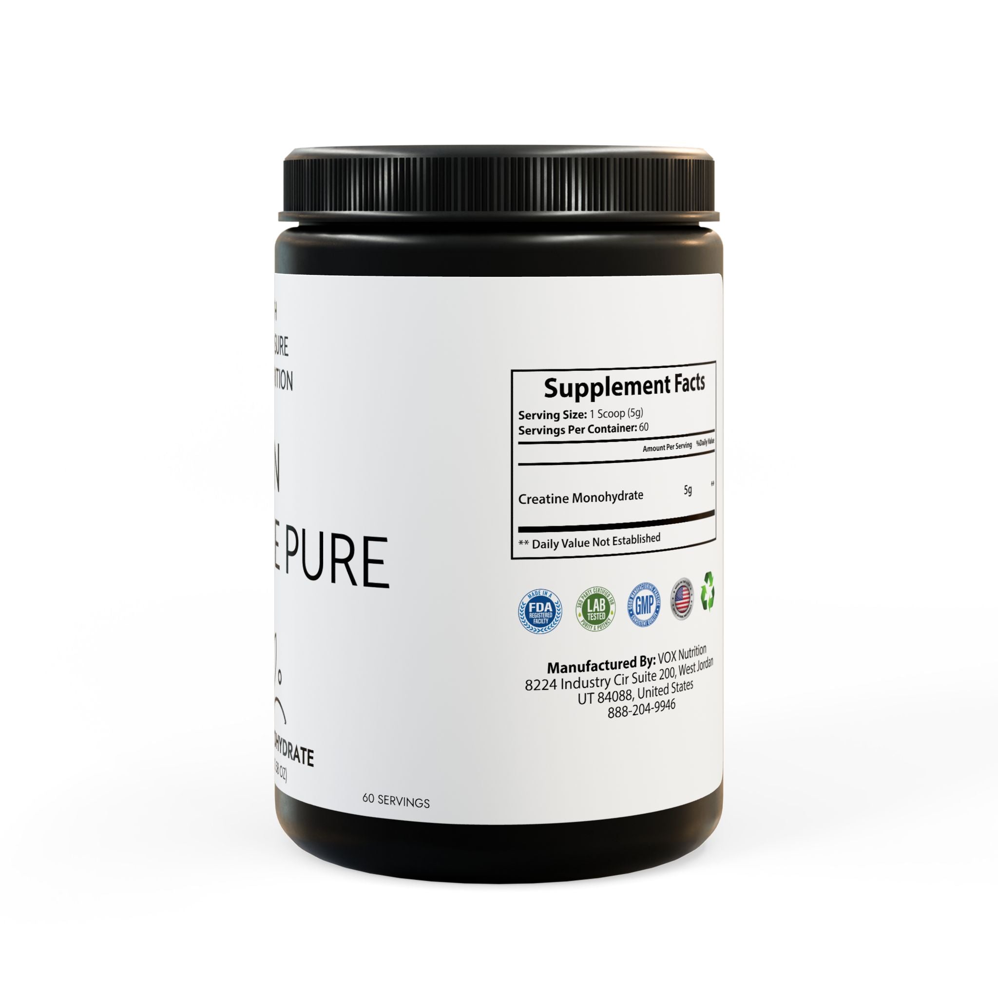 Creatine Monohydrate Supplement (300g, 10.58oz) - Earth Treasure Nutrition