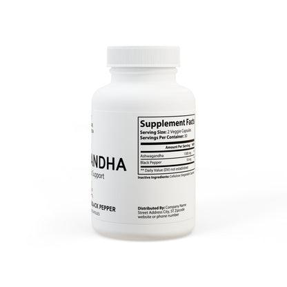 Ashwagandha and Black Pepper Supplement (60 capsules) - Earth Treasure Nutrition