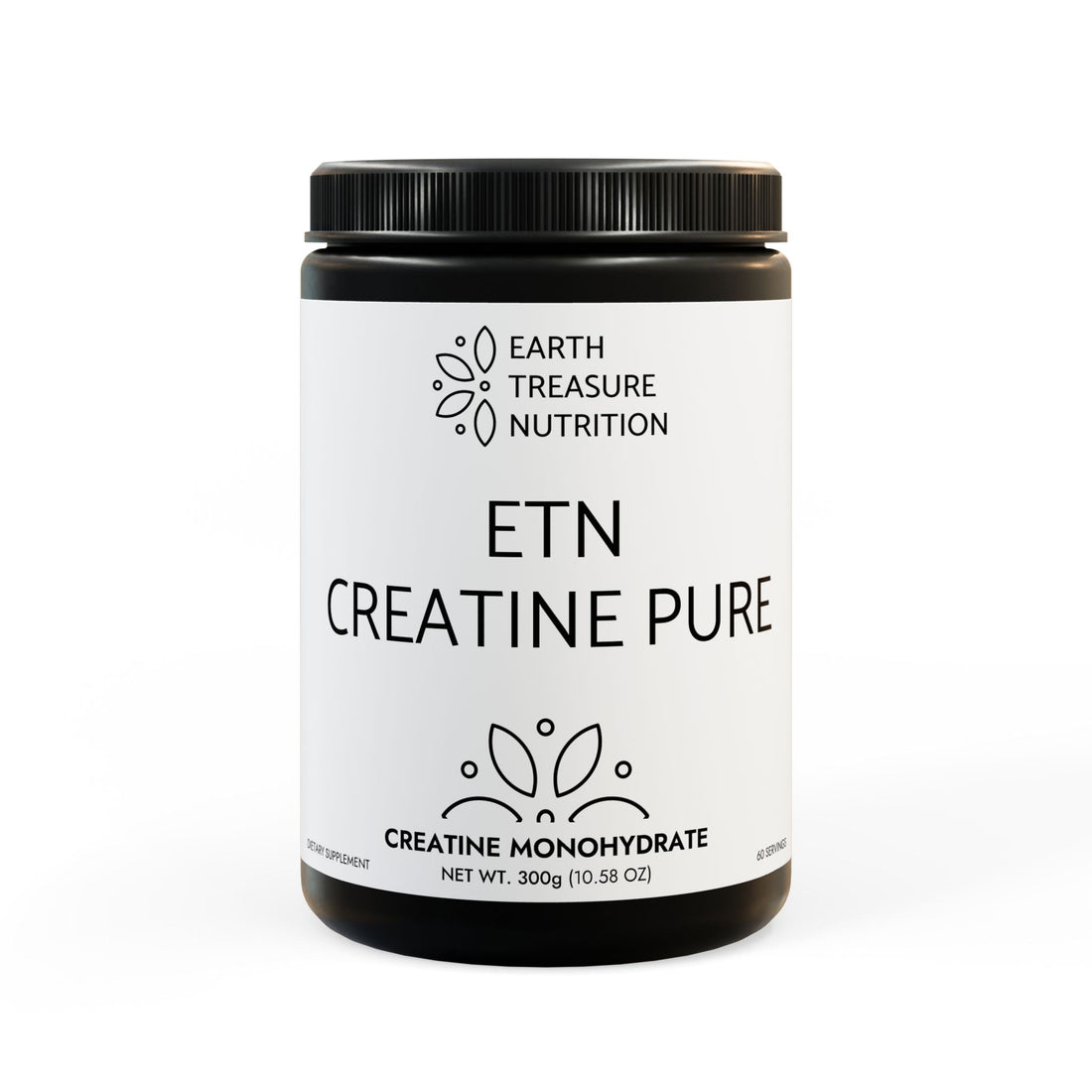 Creatine Monohydrate Supplement (300g, 10.58oz) - Earth Treasure Nutrition
